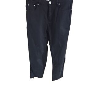 Superdown Black Frayed Hem Jeans 5 Pocket Button Closure Straight Leg 28